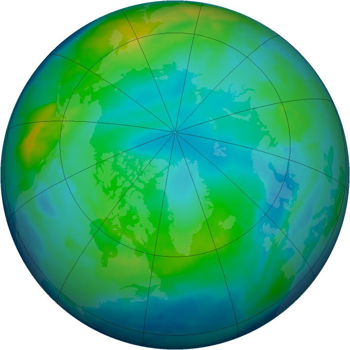 Arctic ozone map for 16 November 2012